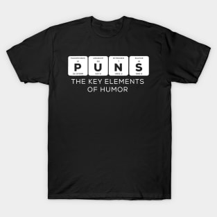 Funny Periodic Table Tshirt  The Key Elements Of Humor T-Shirt